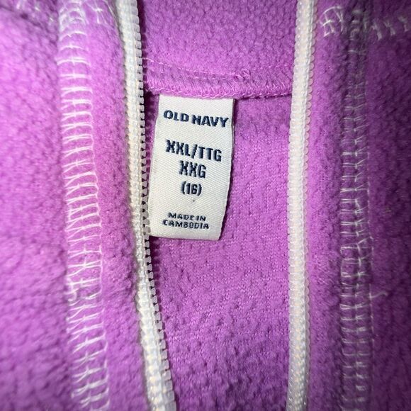 Vintage Old Navy girls Pink quarter zip pullover fleece size XXL - Picture 4 of 4